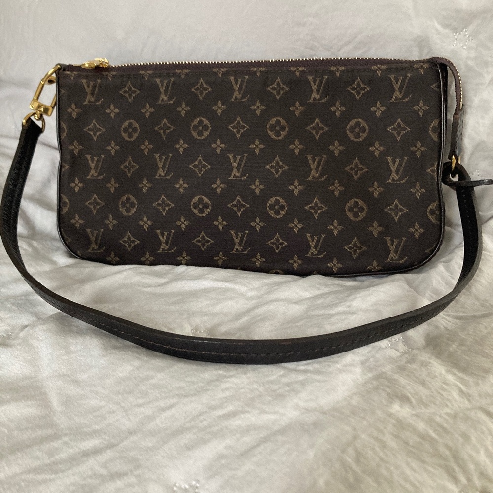 Louis Vuitton Mini Lin Pochette Accessoires Pouch Ebene